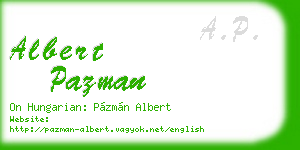albert pazman business card