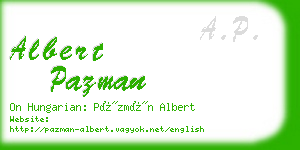 albert pazman business card